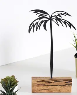  Hanah Home Kovová dekorace Palm 35 cm černá