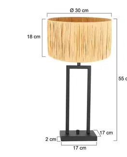Stolní lampy Steinhauer Stolní lampa Stang 3704ZW, přírodní proutí