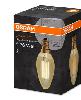 LED žárovky OSRAM OSRAM LED svíčka E14 4W vintage filament 824zlatá