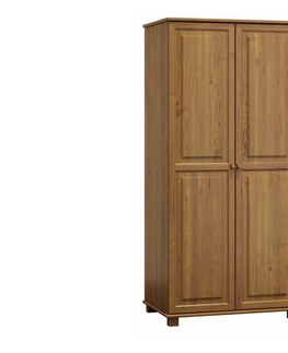 Šatní skříně Skříň šatní 2D BHAGIRA 2, šíře 80 cm, masiv borovice, moření: dub