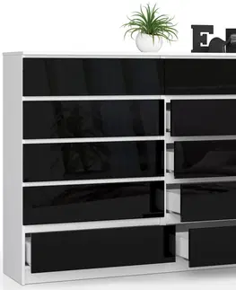 Komody Ak furniture Komoda Rollo K 160,4 cm bílá/černá