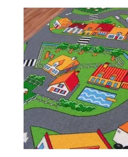 Koberce a koberečky Dywany Lusczow Dětský koberec ROAD barevný, velikost 150x150