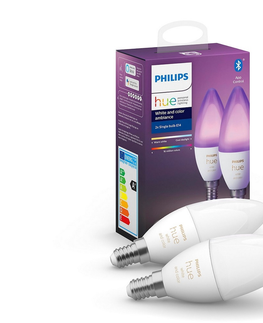 Svítidla Philips SADA 2x LED Stmívatelná žárovka Philips Hue WHITE AND COLOR E14/5,3W/230V 