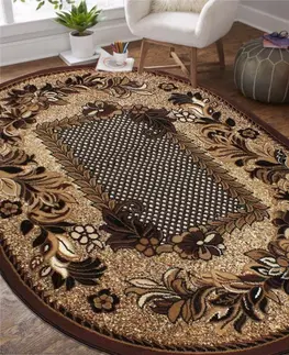 Kulaté a oválné koberce Oválný vintage koberec elegantní hnědé barvy Šířka: 150 cm | Délka: 210 cm