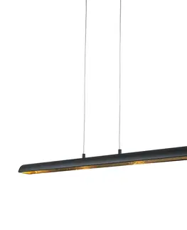 Zavesna svitidla Závěsná lampa černá se zlatým vnitřkem včetně LED - Balo 4