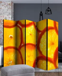 Paravány Paraván Orange slices Dekorhome 225x172 cm (5-dílný)