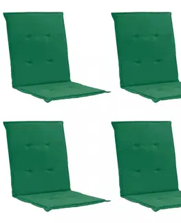 Záhradné sedáky Voděodolné podušky na zahradní židle 4 ks Dekorhome Zelená