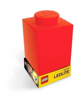 Hračky LEGO LED LITE - Classic Silikonová kostka noční světlo -  červená
