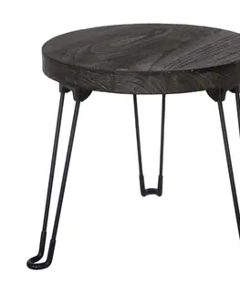 Konferenční stolky Odkládací stolek Pavlovnie šedé dřevo, pr. 35 cm