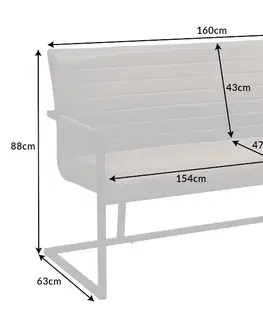 Lavice do jídelny LuxD Designová lavice Maximiliano 160 cm vintage taupe