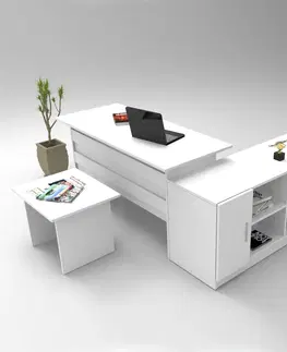 Kancelářské a psací stoly Set kancelářského nábytku VO10 bílý