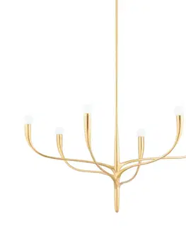 Designová závěsná svítidla HUDSON VALLEY závěsné svítidlo LABRA ocel zlatá E14 6x60W 9606-VGL-CE