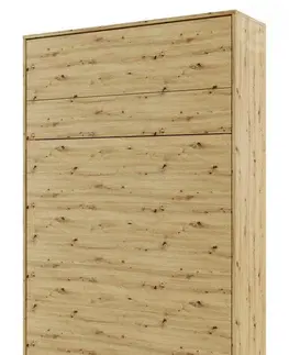 bez úložného prostoru Vysoká sklápěcí postel ve skříni MONTERASSO, 120x200, dub artisan