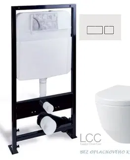 WC sedátka PRIM předstěnový instalační systém s bílým  tlačítkem  20/0042 + WC LAUFEN PRO LCC RIMLESS + SEDÁTKO PRIM_20/0026 42 LP2