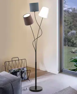 Stojací lampy EGLO Stojací lampa Maronda se třemi textilními stínidly