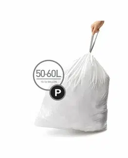 Odpadkové koše Sáčky do odpadkového koše 50-60 L, Simplehuman typ P, zatahovací, 20 ks v balení