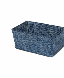 Úložné boxy Compactor Úložný košík Compactor KITO - ručně pletený, 30 x 20 x 13 cm, modrý " Jeans"