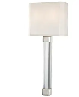 Nástěnná svítidla s látkovým stínítkem HUDSON VALLEY nástěnné svítidlo LARISSA ocel/hedvábí nikl/bílá E14 2x40W 1461-PN-CE