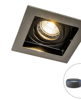Podhledove svetlo Inteligentní zapuštěná bodová ocel včetně světelného zdroje Wifi GU10 - Carree