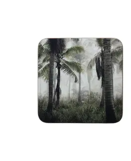 Prkénka a krájecí desky 6k pevné korkové podtácky s palmami  Jungle in Fog - 10*10*0,4cm Mars & More SCOZJM