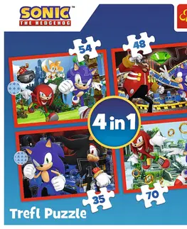 Hračky puzzle TREFL - Puzzle 4v1 - Sonicova dobrodružství / SEGA Sonic The Hedgehog