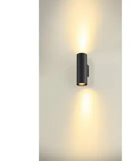 Osvětlení stěn BIG WHITE (SLV) ASTO TUBE nástěnné přisazené svítidlo, válcové, max. 2x 10 W, černé 1006443