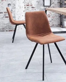 Luxusní jídelní židle Estila Designová židle Amsterdam retro Vintage hnědá