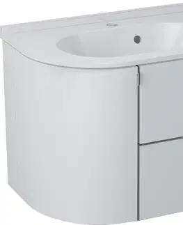 Koupelnový nábytek SAPHO PULSE umyvadlová skříňka 75x52x45 cm, pravá, bílá/antracit PU076-3034