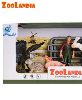 Hračky MIKRO TRADING - Zoolandia kráva se zvířátky z farmy s doplňky v krabičce