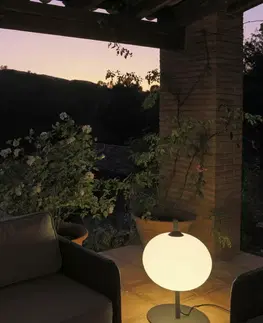Osvětlení terasy a balkónu FARO SAIGON šedá/bílá stojací lampa 0,1M R45