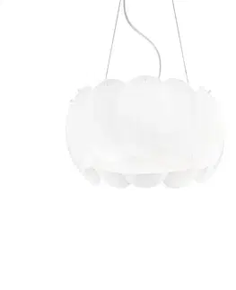 Designová závěsná svítidla Ideal Lux OVALINO SP5 BIANCO SVÍTIDLO ZÁVĚSNÉ 074139