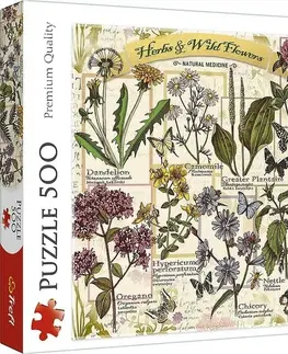 Hračky puzzle TREFL - Puzzle 500 - Herbář: Léčivé byliny