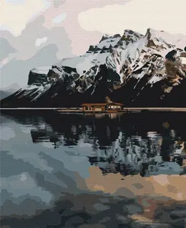 Příroda Malování podle čísel dům v horské krajině