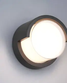 Venkovní nástěnná svítidla Reality Leuchten LED venkovní nástěnné světlo Puno, IP54, kulaté