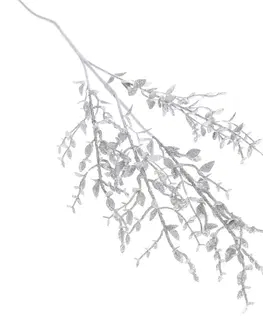 Vánoční dekorace Umělá zimní větvička Twiggle stříbrná, 20 x 75 cm