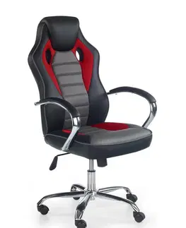 Kancelářské židle HALMAR Kancelářské křeslo Scrillo černé/červené/šedé