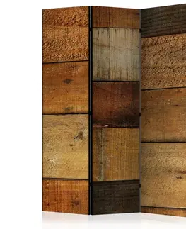 Paravány Paraván Wooden Textures Dekorhome 135x172 cm (3-dílný)