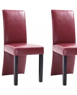 Židle Jídelní židle 2 ks umělá kůže / dřevo Dekorhome Krémová
