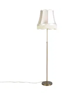 Stojaci lampy Stojací lampa bronzová s odstínem Granny krémová 45 cm nastavitelná - Parte