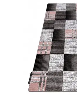 Koberce a koberečky Dywany Lusczow Kusový koberec ALTER Siena čtverce mřížka šedý, velikost 80x150