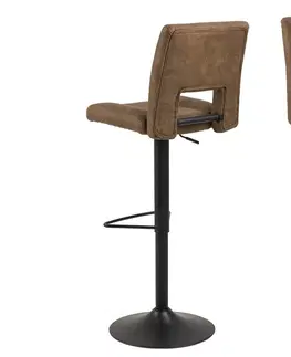 Barové židle Dkton Designová barová židle Almonzo světlehnědá / černá