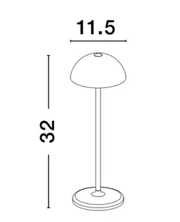 Osvětlení terasy a balkónu NOVA LUCE venkovní stolní lampa ROSE bílý hliník a akryl LED 1W 3000K 5V DC IP54 vypínač na těle / USB kabel 9281380