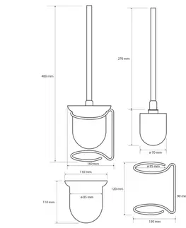 WC štětky SAPHO X-ROUND E WC štětka na postavení, mléčné sklo, chrom XR302