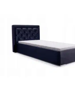 Postele ArtIdz Čalouněná jednolůžková postel DANIELLE s výklopným roštem | černá 90 x 200 cm