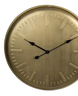Hodiny Zlaté kovové nástěnné hodiny Audra - Ø 62*3 cm Clayre & Eef 5KL0198