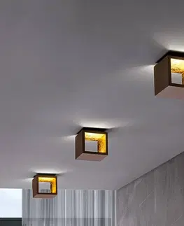 Stropní svítidla ICONE ICONE Cubò LED stropní svítidlo, 10 W, hnědé/zlaté