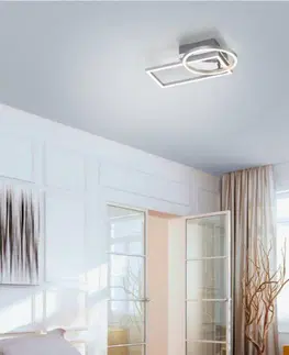 Designová stropní svítidla LEUCHTEN DIREKT is JUST LIGHT LED stropní svítidlo, barva ocel, teplá bílá, otočné, 2xLED 3000K