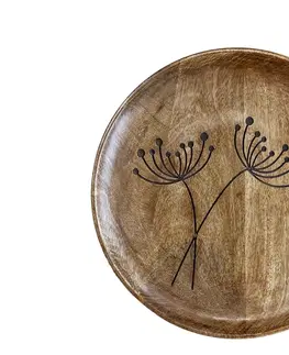 Talíře Servírovací talíř z mangového dřeva s květinou Tours Angeliqué - Ø 30cm Chic Antique 61079400