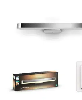Chytré osvětlení PHILIPS HUE Hue LED White Ambiance Nástěnné koupelnové svítidlo Philips Adore BT 34177/11/P6 40W 3000lm 2200-6500K IP44 24V, chromové s dálkovým ovladačem a Bluetooth