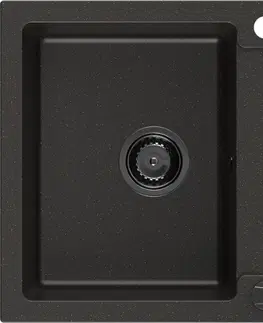 Sifony k pračkám MEXEN/S Matias granitový dřez 1.5 s odkapávačem 900x505 mm, černá/zlatá metalik,+ černý sifon 6502901505-75-B